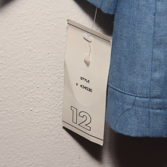 NEW Vintage The Villager Cotton Long Blazer Jacket Size 12 Light Blue - Picture 5 of 11